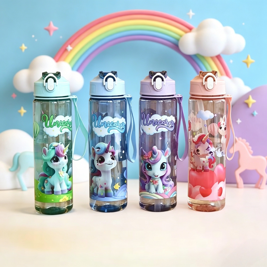 Aquatic Gym - Botella de Agua Transparente con Diseño